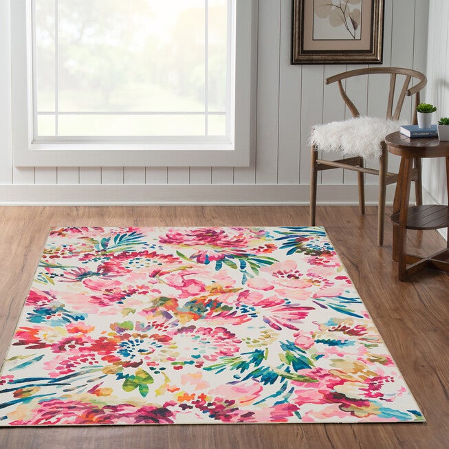 Washable Julian Raspberry/Ivory Rug, , alternate image number null