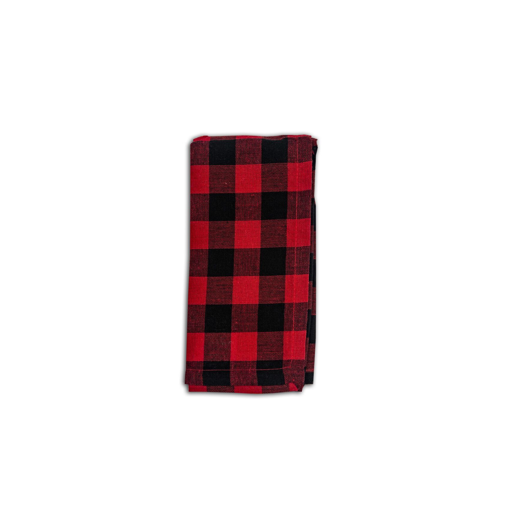 Buffalo Check Napkin Set, RED BLACK, hi-res image number 0