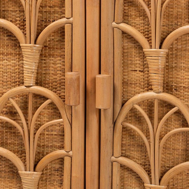 Baylor Bohemian Light Honey Rattan Storage Cabinet, LIGHT, alternate image number null