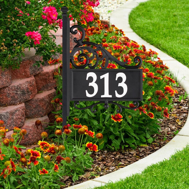 Nite Bright Acanthus Reflective Address Post Sign, , alternate image number 7