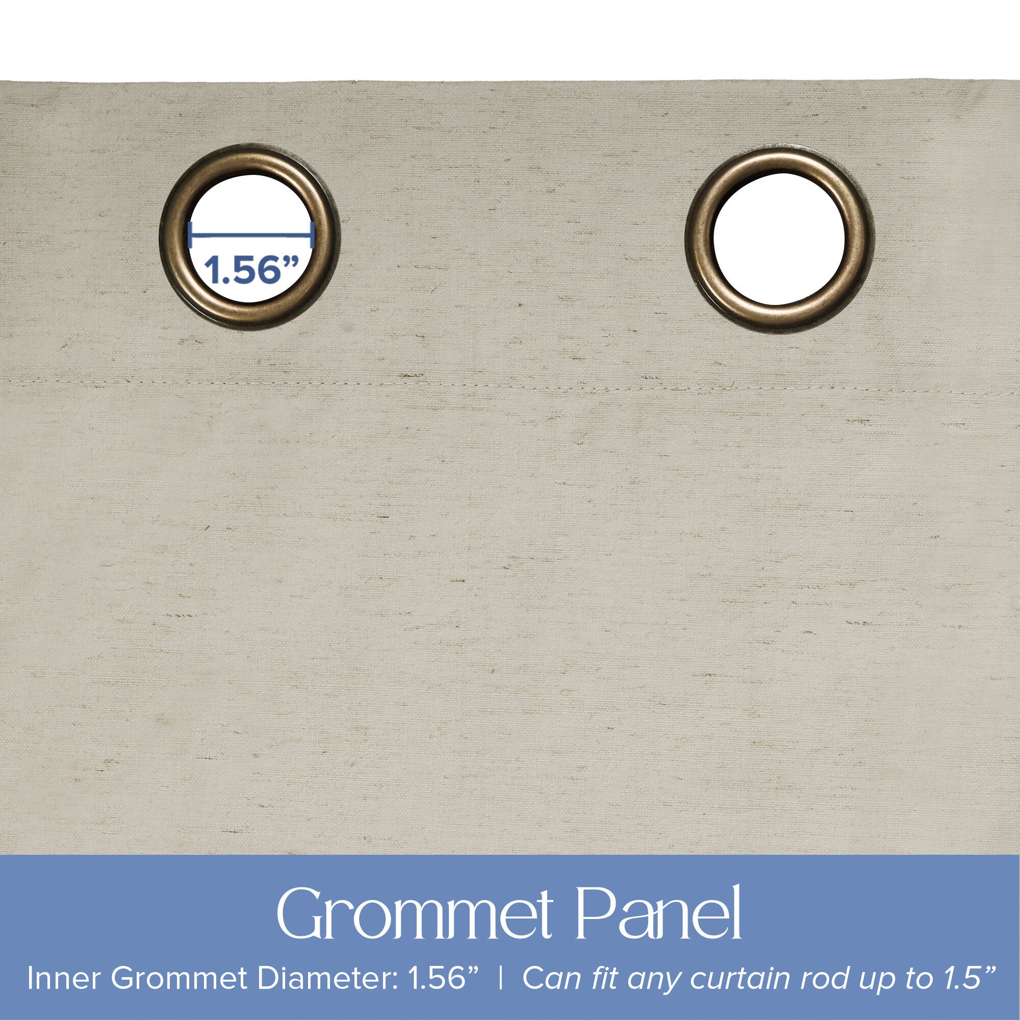 Blackout Linen Blend Grommet Panel Pair, TAUPE, alternate image number 3