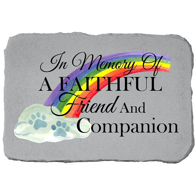 In Memory of Pet Rainbow Garden Memorial Accent Stone, GREY, hi-res image number null