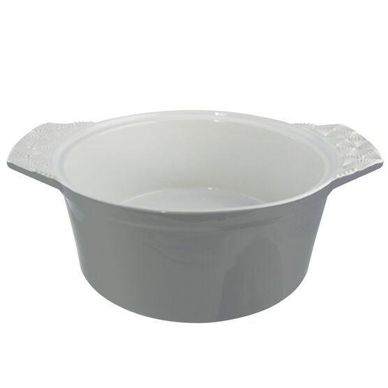 2 Quart Stoneware Round Casserole With Lid, , alternate image number null