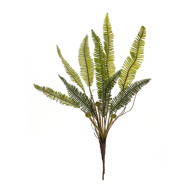 Fern Plant (Set of 6) 17.5 inchesH Plastic, GREEN/BROWN, alternate image number null