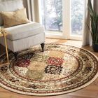 Lyndhurst 221 Multi / Ivory 5'-3" X 5'-3" Round Round Rug, , on-hover image number null
