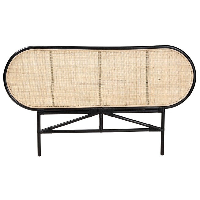 Reegan Modern Bohemian Natural Brown Rattan Queen Size Standalone Headboard, , alternate image number 8