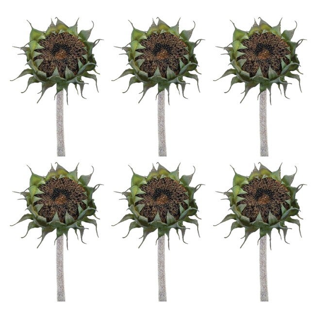 Brown Sunflower Stem (Set of 6), BLACK/GREEN, alternate image number 2