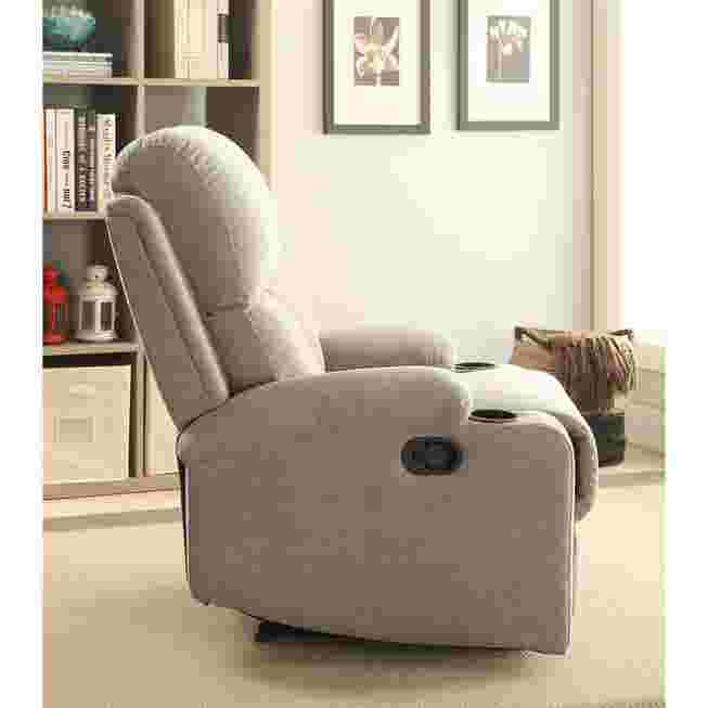 Beige recliner side/back view