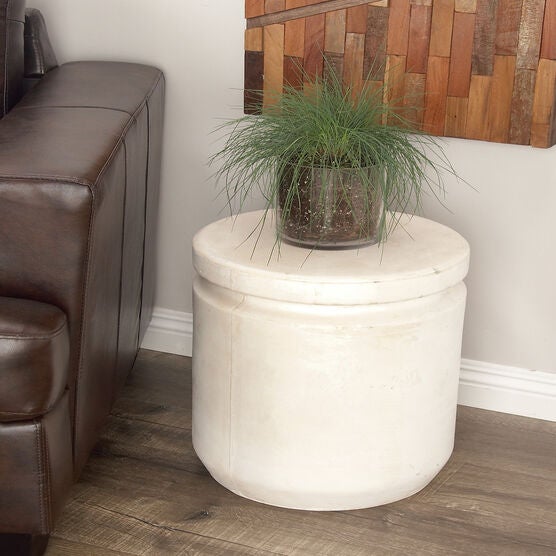 White Fiber Clay Industrial Stool, , alternate image number null