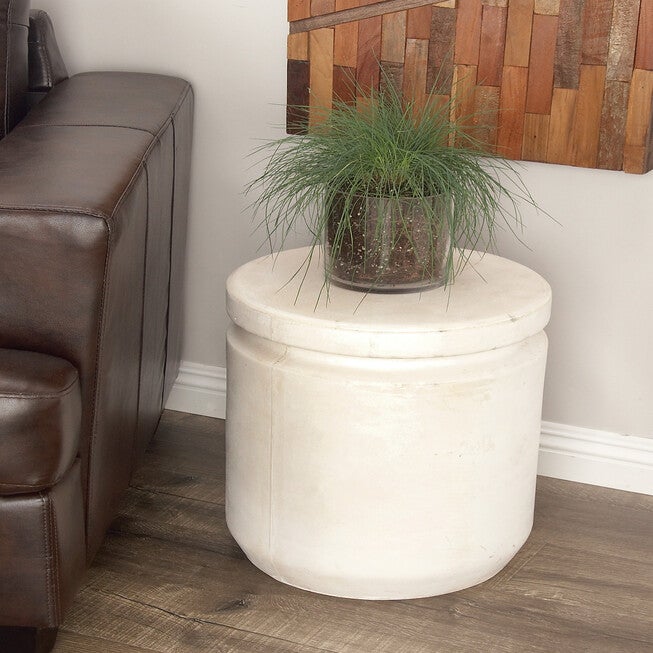 White Fiber Clay Industrial Stool, , alternate image number 6