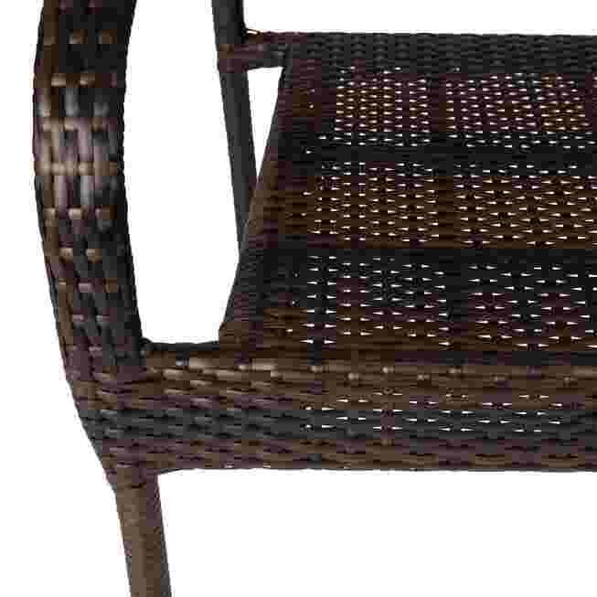 Close-up of the wicker texture on the back and seat of a chair