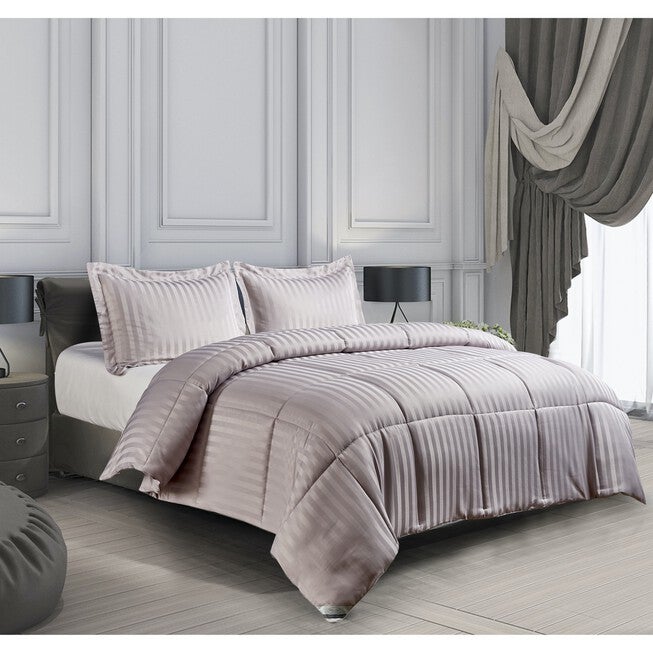 Kathy Ireland 3-PC Reversible Down Alternative Comforter, Taupe, TAUPE, hi-res image number 0