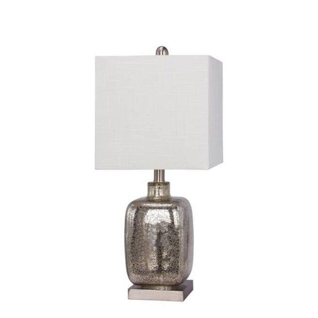 22 inches Brushed Steel Glass & Metal Table Lamp, , on-hover image number null