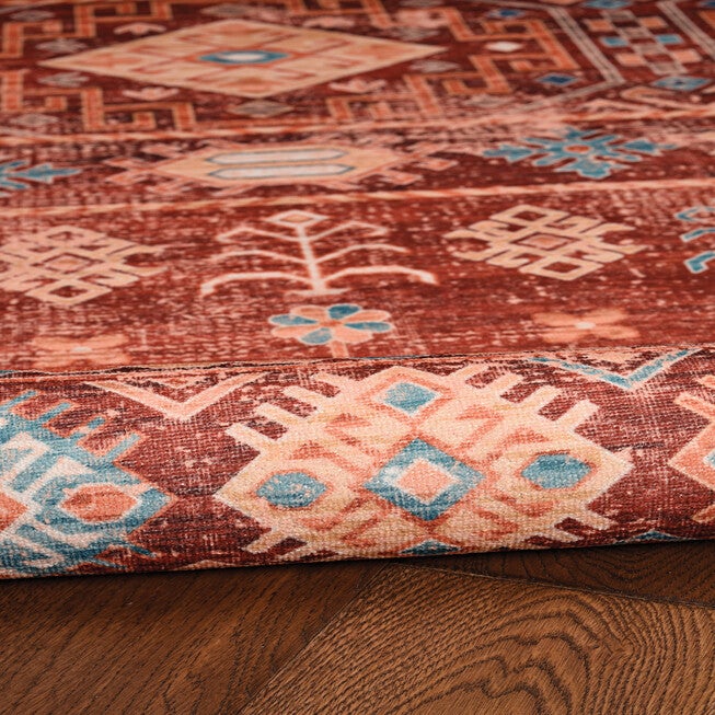 Washable Devlin Red/Ivory Rug, , alternate image number 4