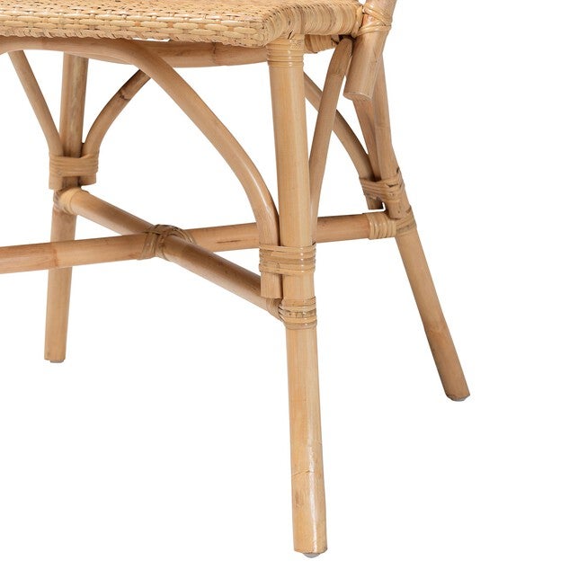 bali & pari Jaylyn Bohemian Natural Rattan Dining Chair, NATURAL, alternate image number null