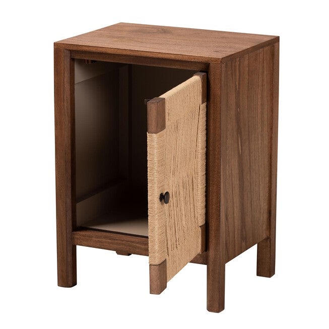 Holitz Modern Bohemian Walnut Brown Finished Bayur Wood Nightstand, BROWN, alternate image number 3