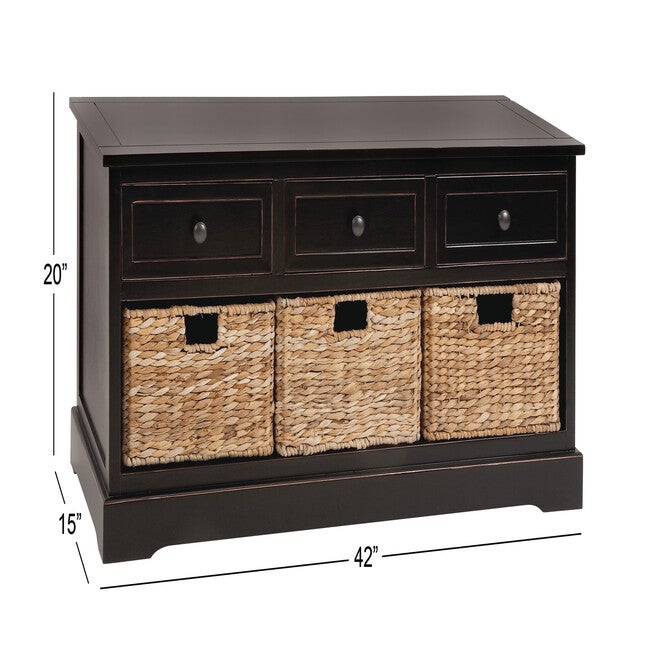 Dark Brown Farmhouse Wood Storage Unit, 20 x 42, , alternate image number null