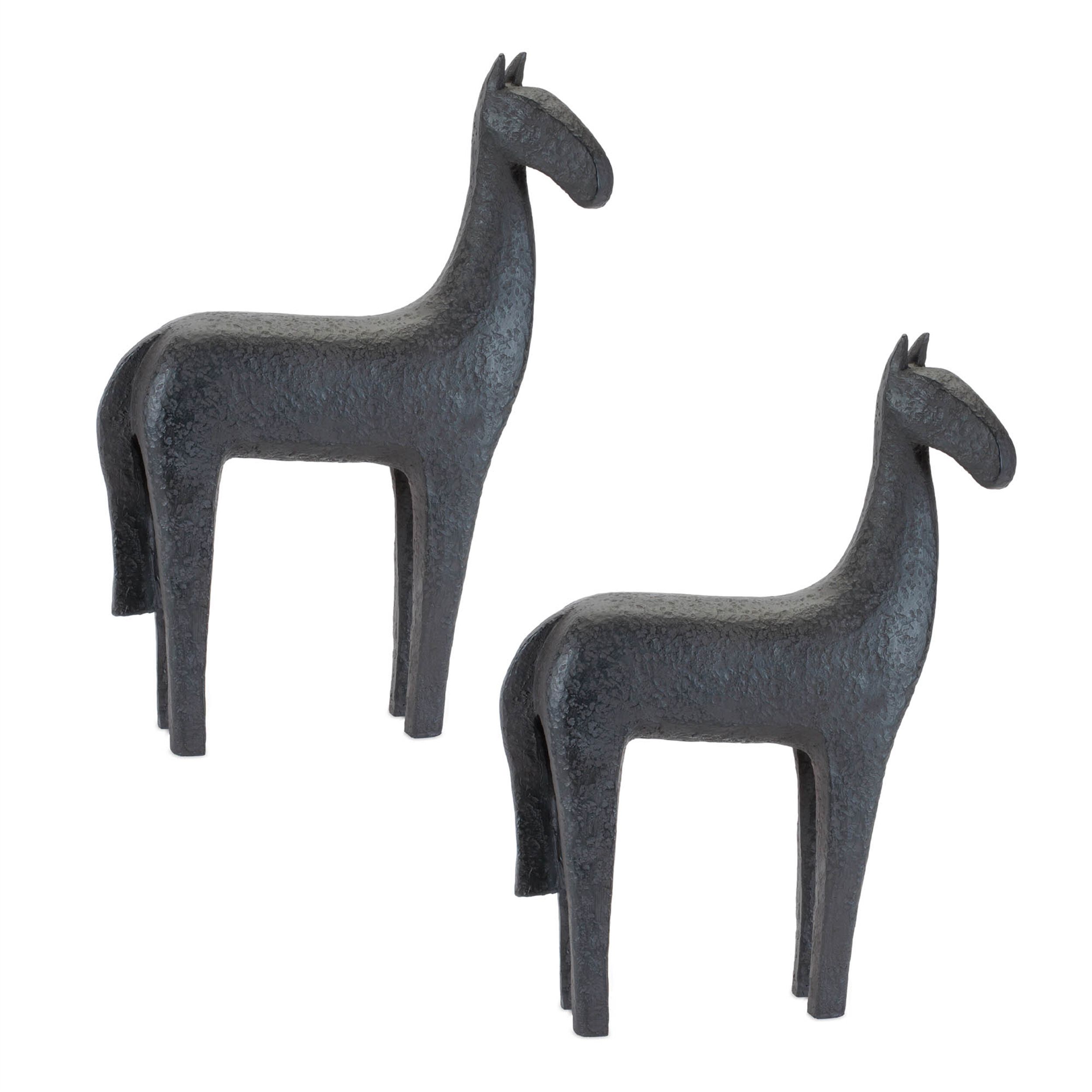 Modern Horse Statue Set of 2, BLACK, alternate image number 1