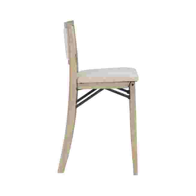Side view of the grey wash folding counter stool