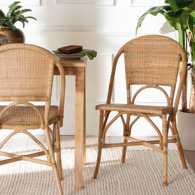 bali & pari Jaylyn Bohemian Natural Rattan Dining Chair, NATURAL, hi-res image number null