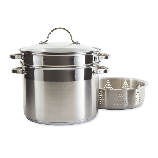 8 Qt Multi Cooker Stainless Steel Stock Pot, GREEN, hi-res image number null