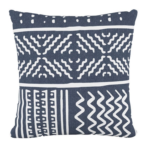 18" Decorative Pillow, NAVY OCHRE, hi-res image number null