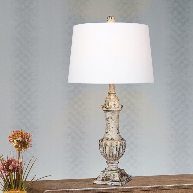 29.5 inches Antique Ivory Resin Table Lamp, ANTIQUE IVORY, hi-res image number null