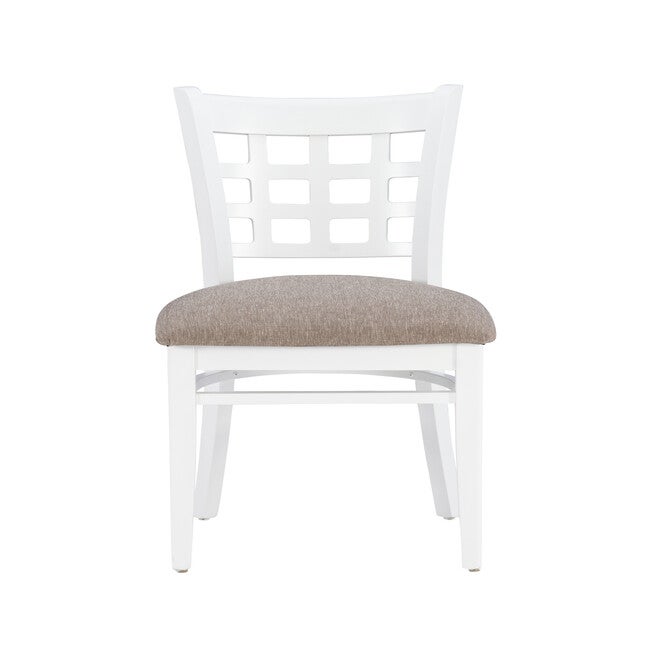 Lola Side Chair White Upholstered Set of 2, , alternate image number 5