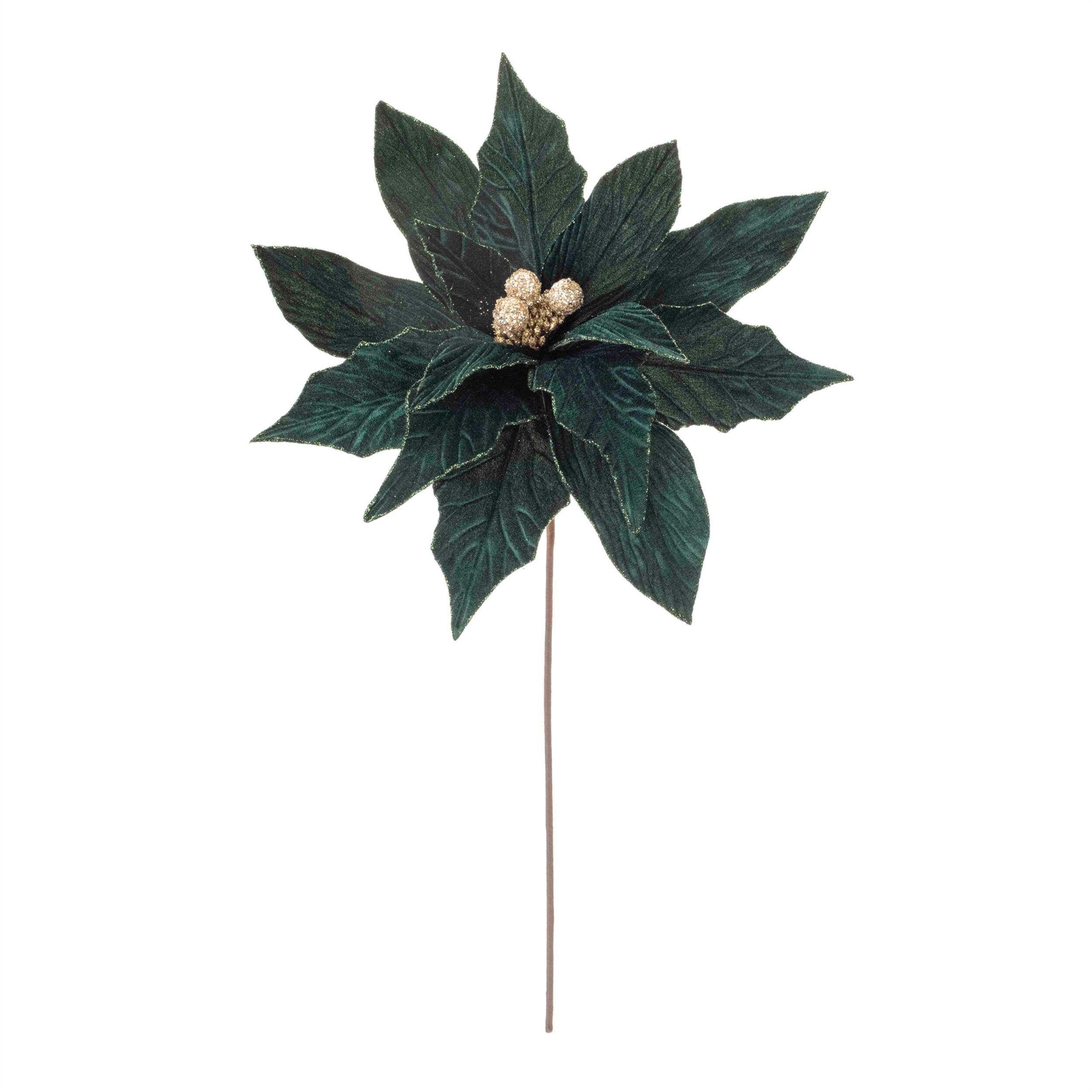 Forest Green Poinsettia Stem (Set of 2), GREEN, alternate image number 3
