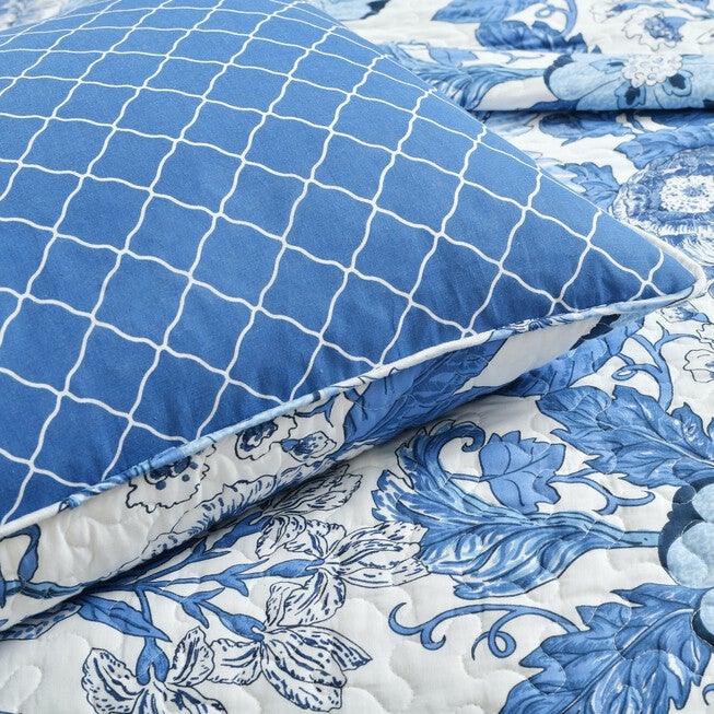 Lush Décor Sydney Quilt Black/Blue 3Pc Set, , alternate image number null