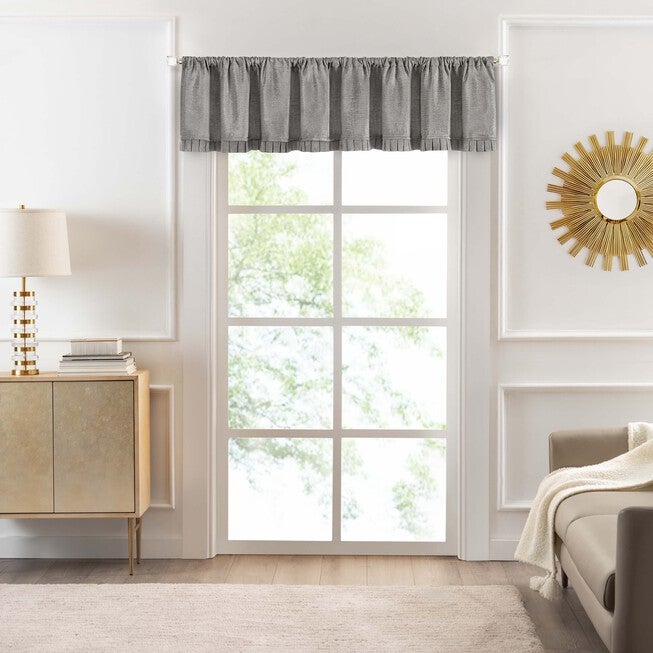 Bordeaux Window Curtain Valance, SILVER, hi-res image number 0