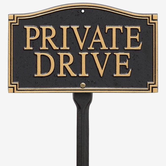 Private Drive Statement Plaque, BLACK GOLD, hi-res image number 0