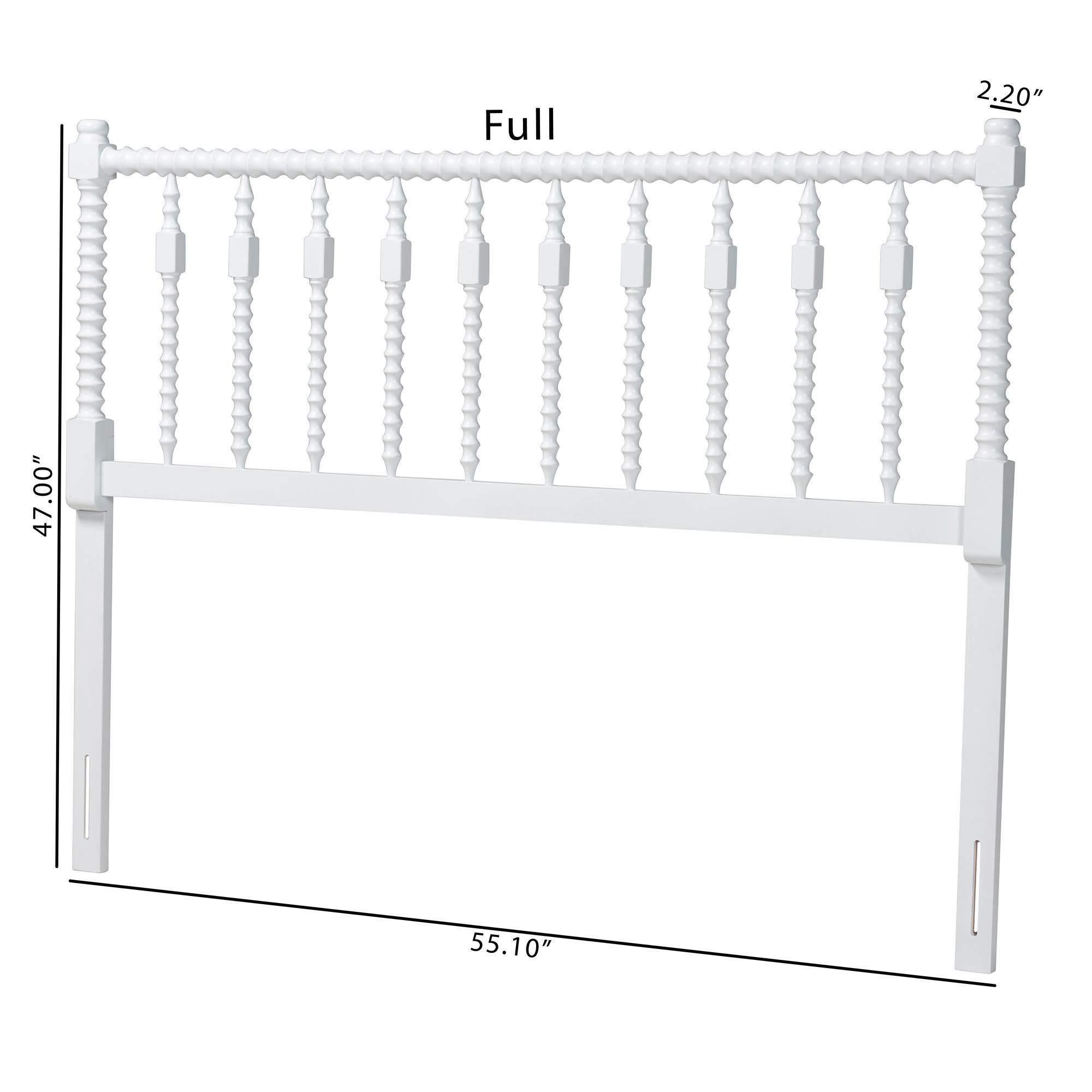 Juliette Turned Spindle Headboard, WHITE, alternate image number 5