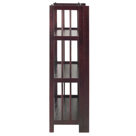 3-Shelf Folding Stackable Bookcase 27.5" Wide-Espresso, , on-hover image number null