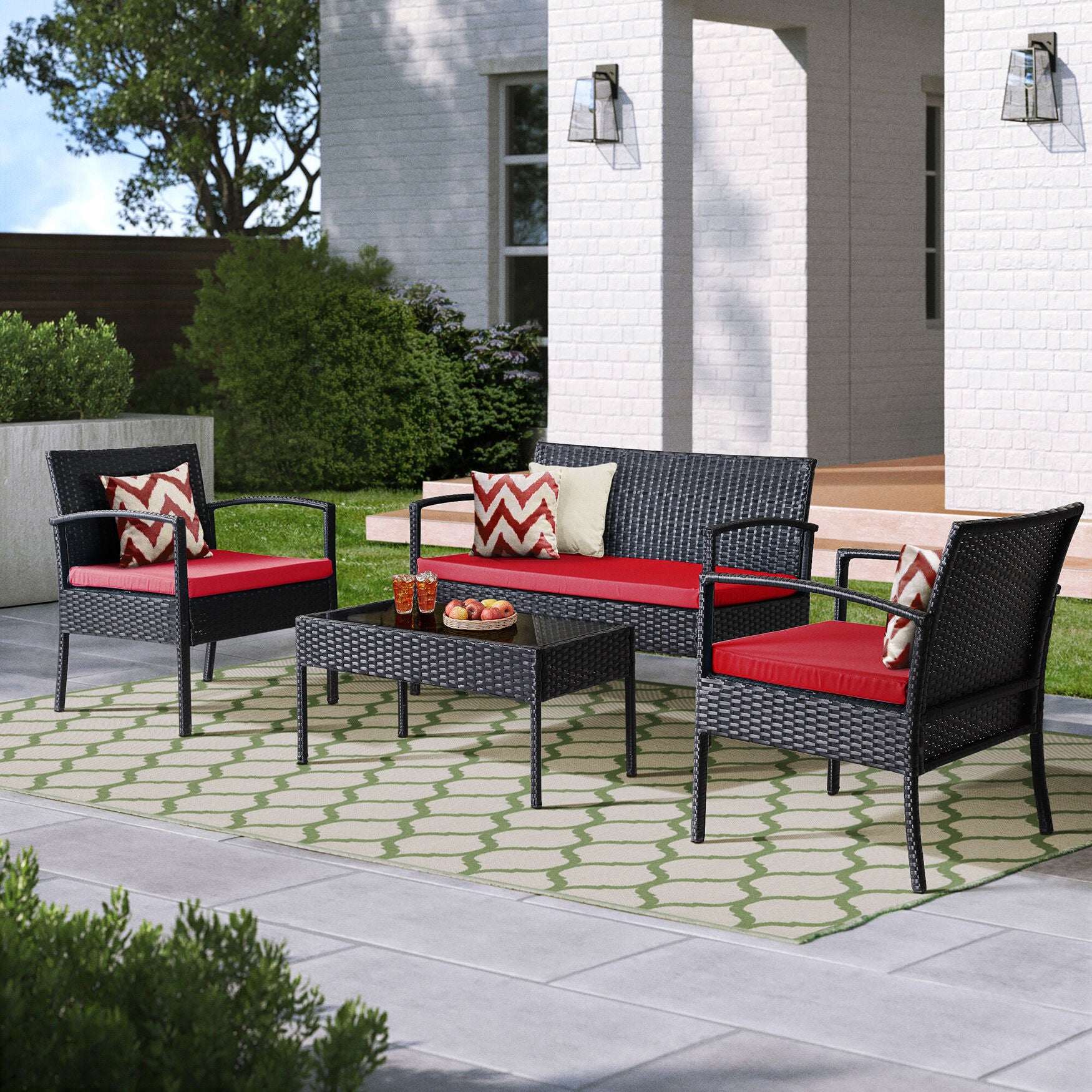 Saint Birch Savannah 4 Piece Rattan Sofa Seating Group With Cushions Seating, , alternate image number 15