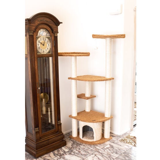 Ultra Thick Faux Fur Real Wood 64" Cat Scratching Furniture, , on-hover image number null