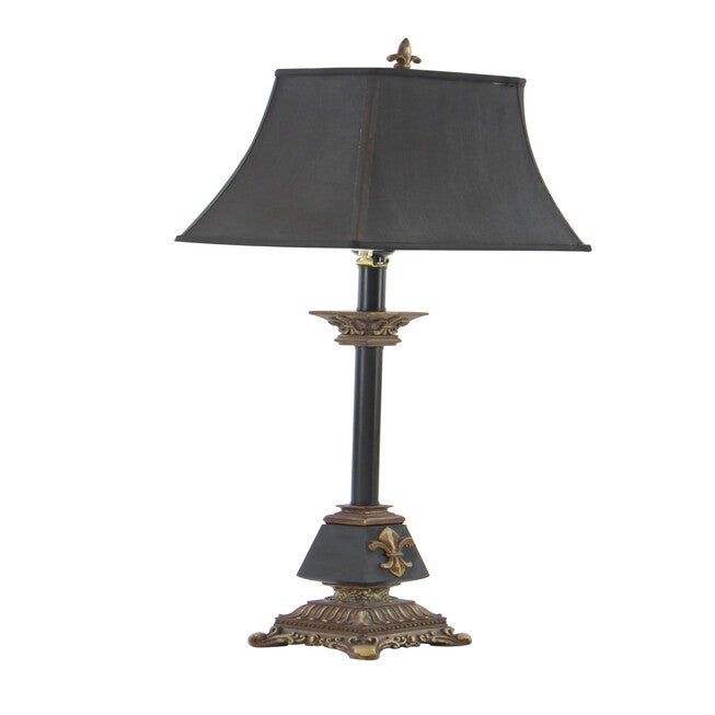 Tuscan Black Polystone Fleur-De-Lis Buffet Lamp, , alternate image number 3