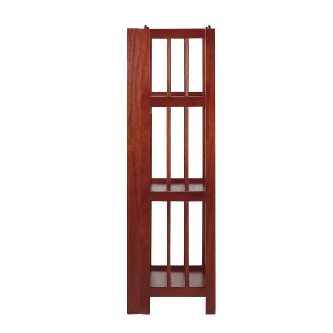 3-Shelf Folding Bookcase 14 inches Wide-Mahogany, , on-hover image number 1