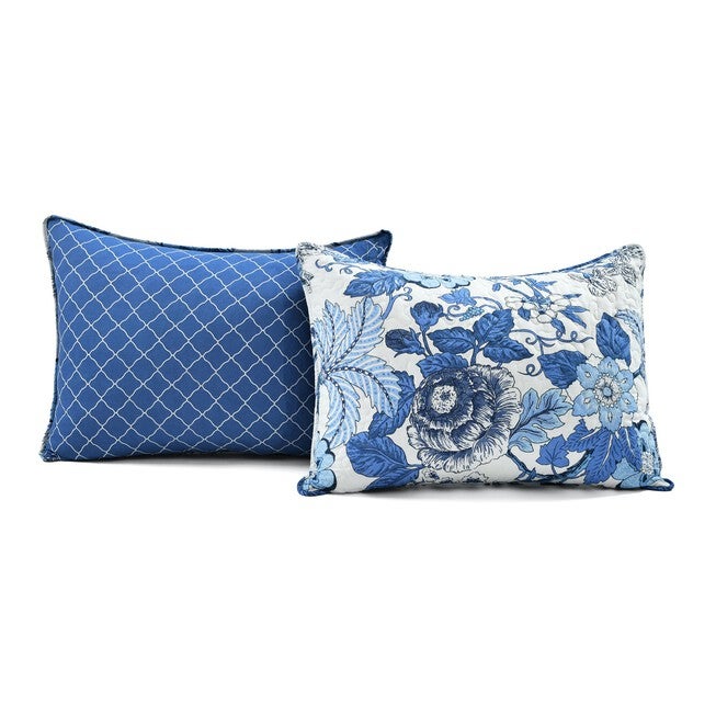 Lush Décor Sydney Quilt Black/Blue 3Pc Set, , alternate image number null
