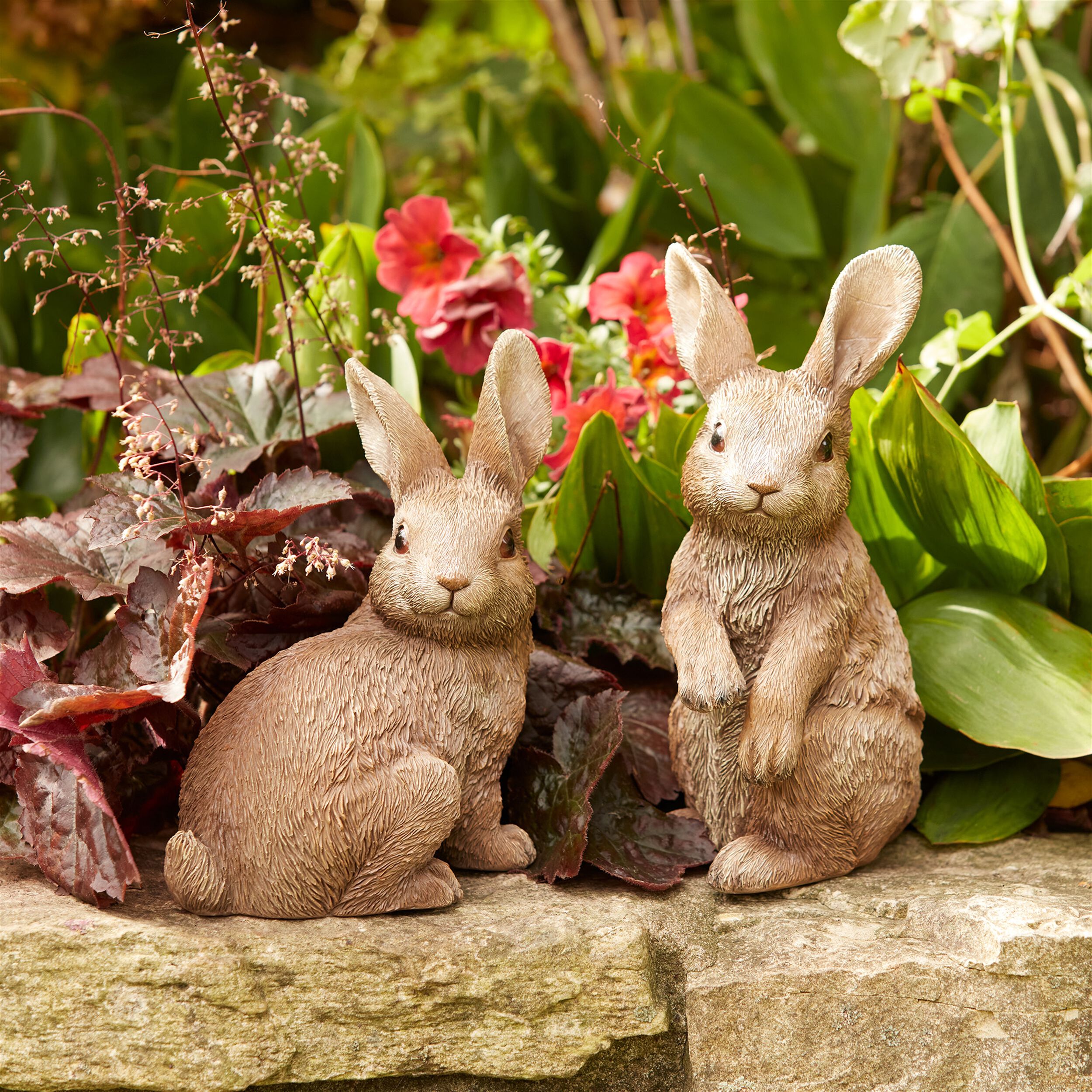 Garden Bunny Rabbit Figurine (Set of 3), BROWN, alternate image number 3
