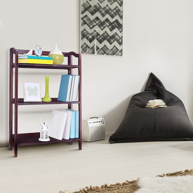 Stratford 3-Shelf Folding Bookcase-Espresso, , alternate image number 7