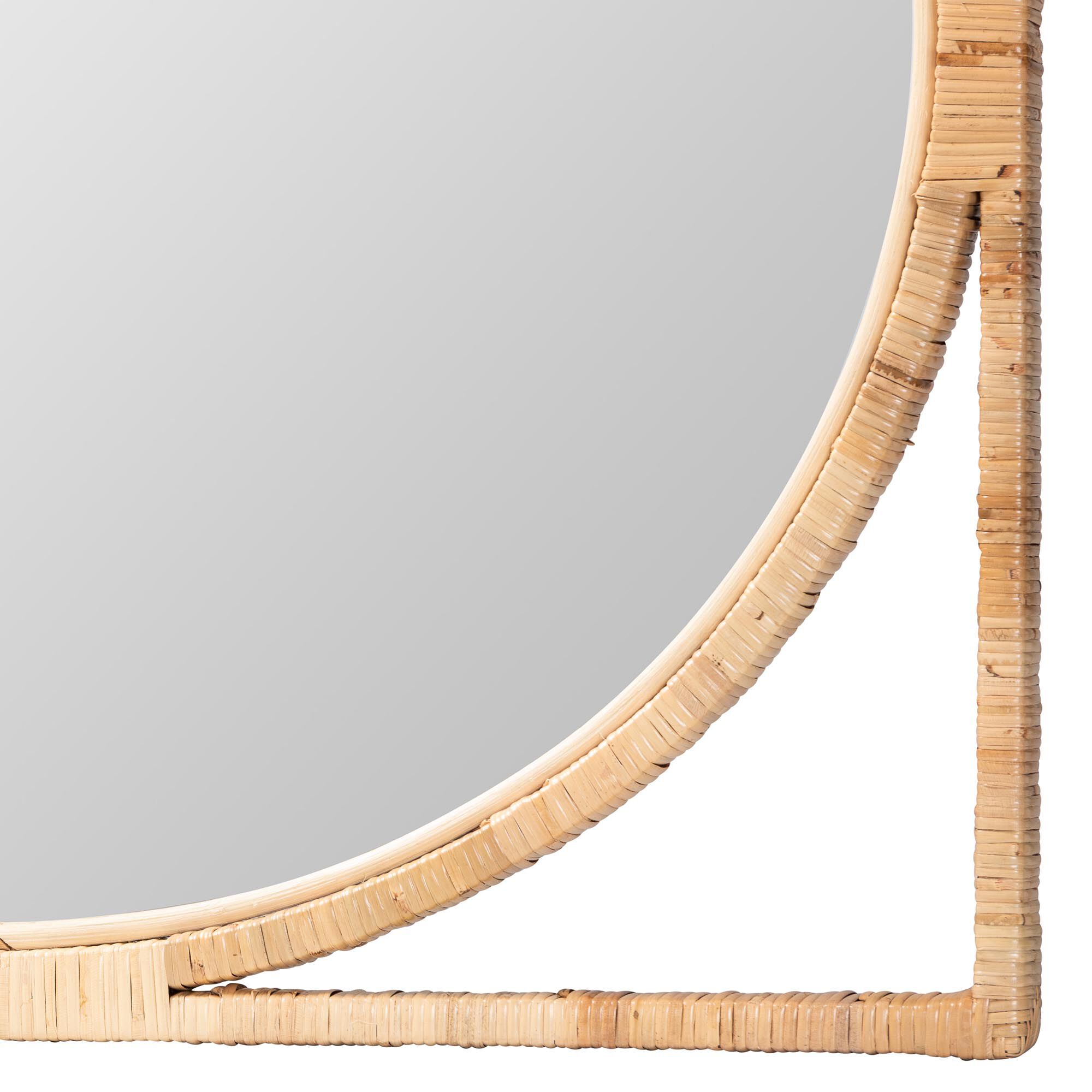 Bayan Japandi Natural Rattan Wall Mirror, NATURAL, alternate image number 2