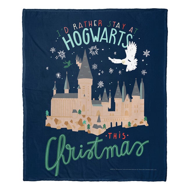 Wb Harry Potter Rather Stay At Hogwarts Silk Touch Throw, , on-hover image number null