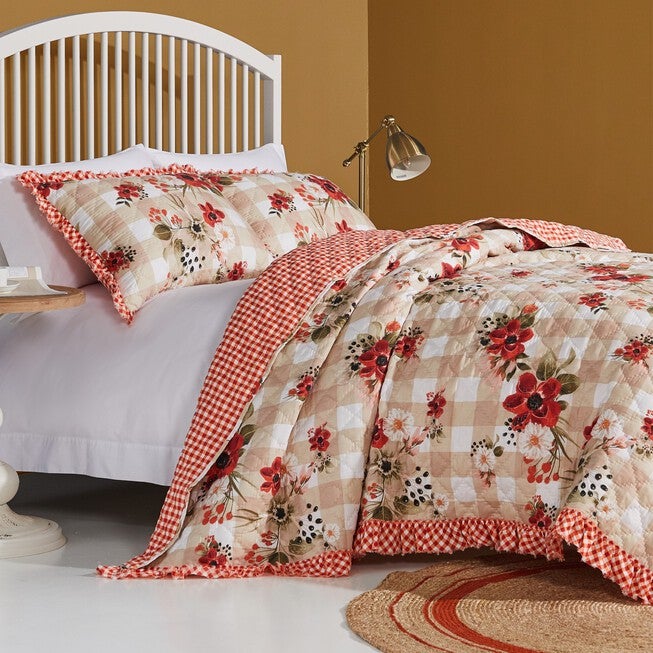 Wheatly Ruffled Gingham Quilt And Pillow Sham Set, , alternate image number 3