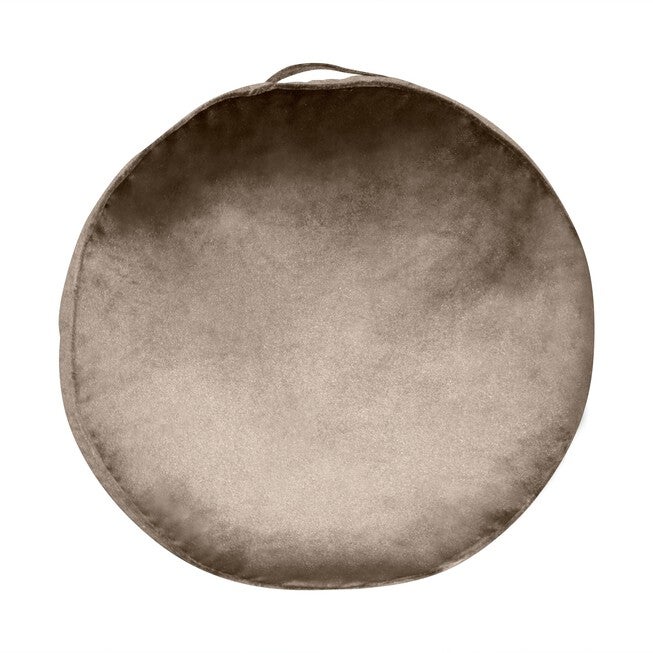 Panne Velvet Round Floor Pillow , MUSHROOM, hi-res image number null