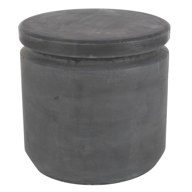 Grey Fiber Clay Industrial Stool, BLACK, hi-res image number 0