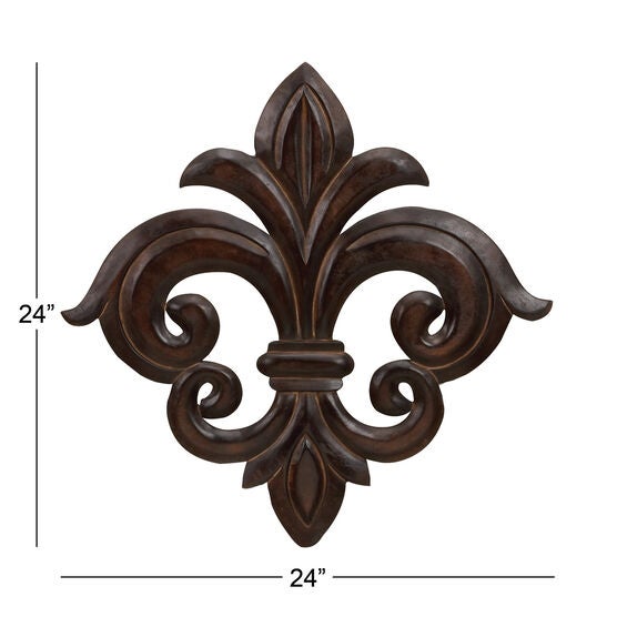 Brown Traditional Ornamental Wood Wall Décor, , alternate image number null