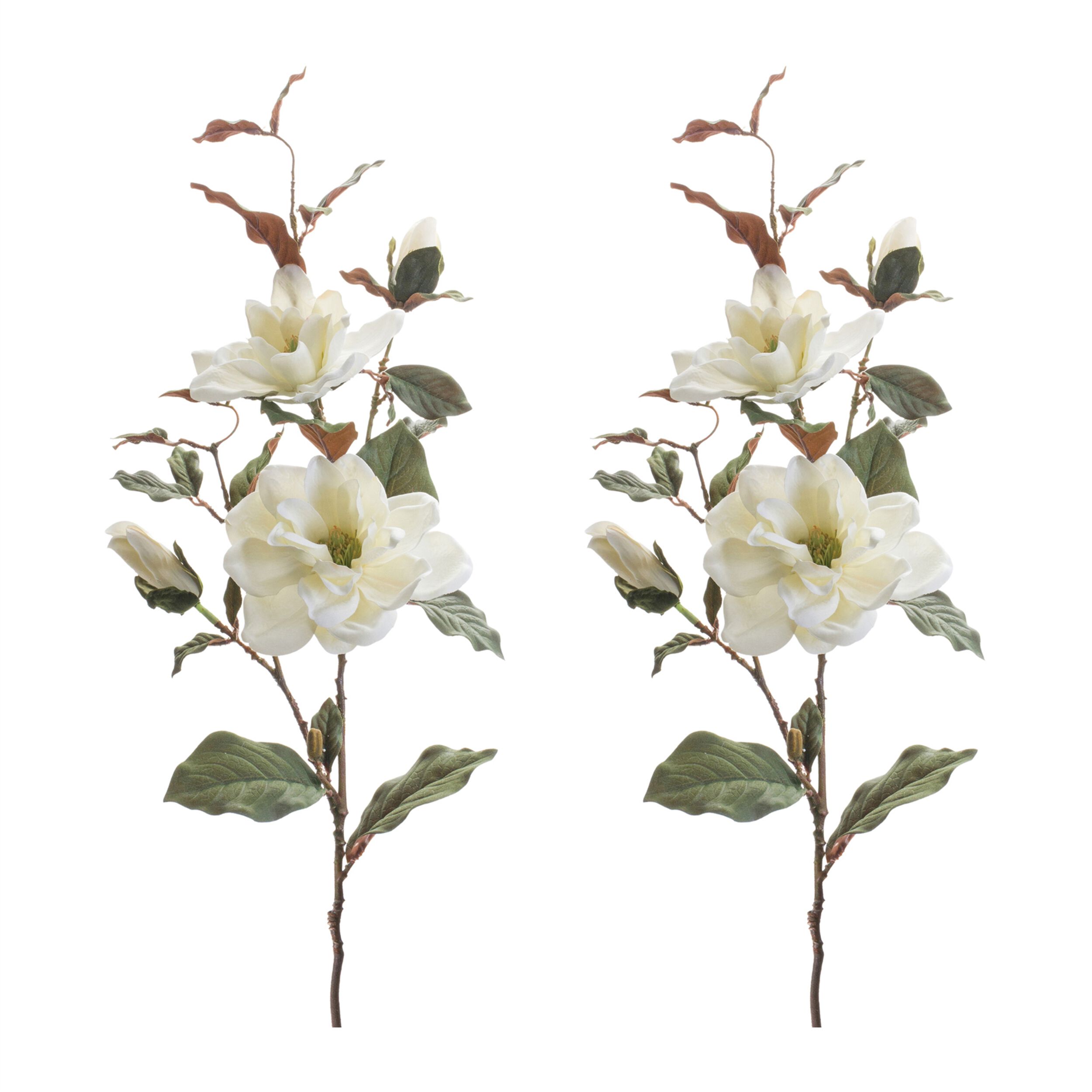 Magnolia Floral Spray (Set of 2), GREEN WHITE, alternate image number 2