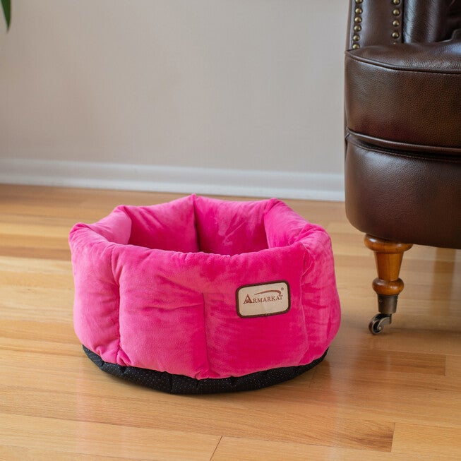 Cat Cuddle Bed, PInk, , on-hover image number 1