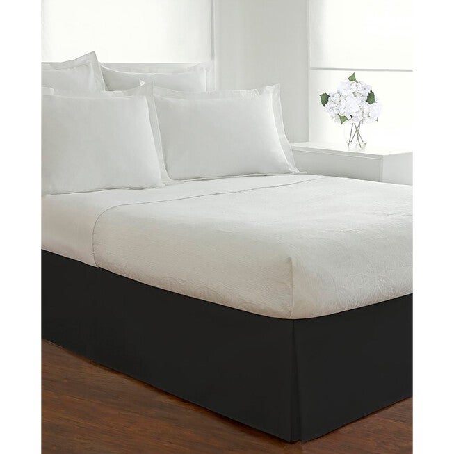 Today's Home Microfiber Tailored Black 14 inches Bed Skirt, BLACK, hi-res image number 0